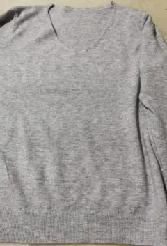グレー Vネック ニットセーター 長袖ri