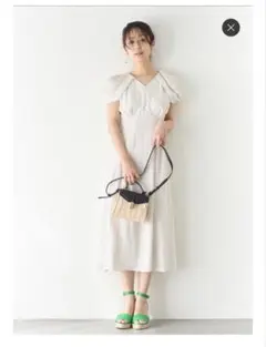 herlipto Kerry Striped Ruffle Dress ベージュ - メルカリ