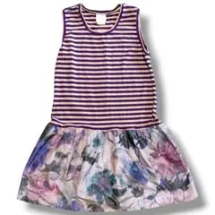 アナスイ レディース ワンピース チュニック ノースリーブ 花柄 レイヤード 春