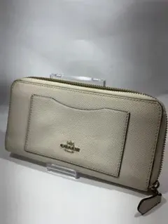 COACH 長財布 ラウンドファスナー ベージュ