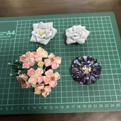 花モチーフブローチセット