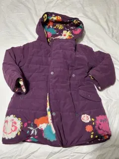 dpam リバーシブル 花柄 パープル コート フード付き 94cm 3ans