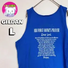 usa古着 GILDAN タンクトップ L ブルー ミリタリー エアフォースのサムネイル