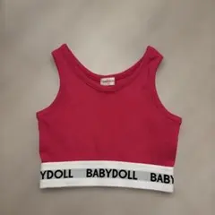 BABYDOLL リブタンクトップ ピンク Sサイズ