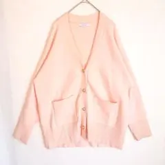 シンプリシテェ リブニットカーディガン 金ボタン ゆったりサイズ 大人カジュアル