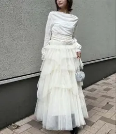 SNIDEL スナイデル チュールボリュームスカート 0サイズ