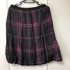 コムサデモード　オシャレなチェックスカート9 スソデザイン　最終セール