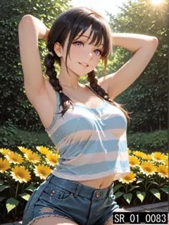 高画質 美少女 アート ポスター A4 セミリアル イラスト 美女 コスプレ