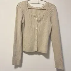 Kastane レーススクエア2WAYリブニット　アイボリー(ベージュ)