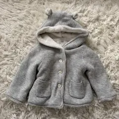 ベビーギャップ　くま耳　ボア　パーカー　ジャケット　ニットカーディガン　グレー