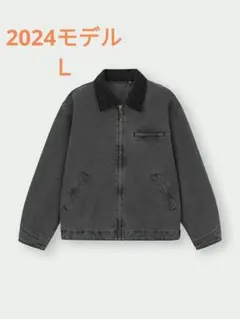 GU ウォッシュドコットンワークジャケット デトロイト L デニム ダークグレー