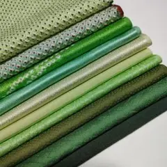 《203》正絹　はぎれ10枚セット【緑・黄緑系】