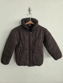 《petit main 》130cm中綿コート ダークブラウン　リボン付き女の子