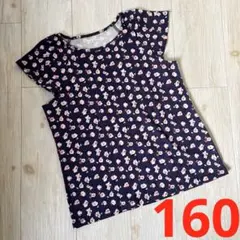 UNIQLO ポール＆ジョー 半袖Tシャツ　160 花柄　ネイビーのサムネイル