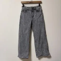 ブラックデニム ワイドレッグ ハイウエスト