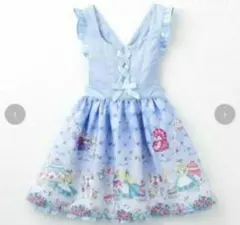 120サイズ エコネコ　しまむら アリス コラボ ジャンパースカート ブルー