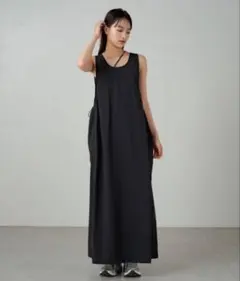 earthy/アーシー　ナイロン 2WAY ギャザージャンスカ　M ブラックのサムネイル