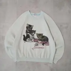90s USA製　Three Cats　スウェット　JERZEES　アニマル　猫