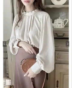 GRL バックリボンハイネックタックブラウス[k8517w]