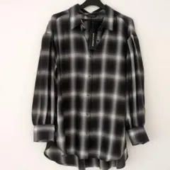 チェック柄長袖シャツ