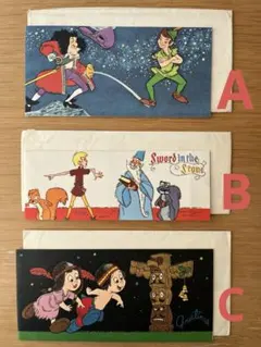 ディズニー、アンティーク グリーティングカード、 クリスマスカード3種セット