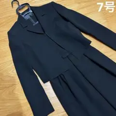 ブラックフォーマル 礼服喪服 ワンピースジャケットセット　リボンベルト　7号