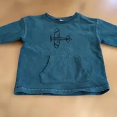 petit main 飛行機刺繍 長袖カットソー 100