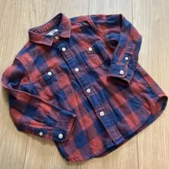 B:MING LIFE STORE ベビーキッズ　チェック柄長袖シャツ 110