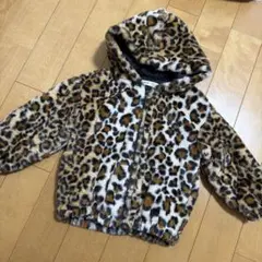 ヒョウ柄フード付きアウター