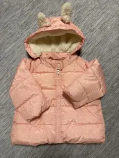 GAP ピンク ドット柄 中綿コート 100cm