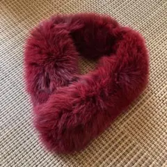 マフラー SAGA FUR レッド　 サガフォックス リアルファー 赤