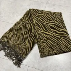 Y2K 平成　アニマル柄　マフラー　フリンジ付き