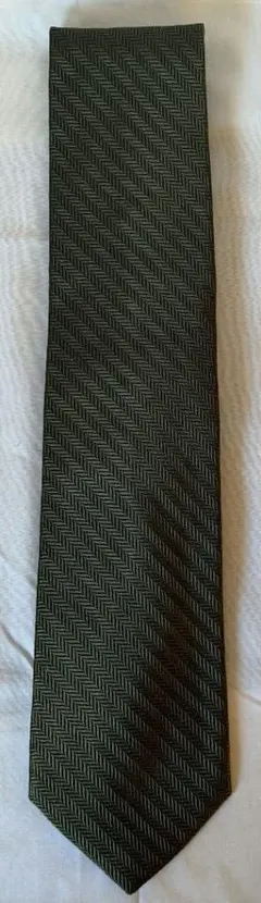 Faconnable ヘリンボーン シルクネクタイ ダークグリーン