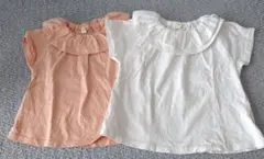 ✴Samansa　Mos２✴フリル襟カットソー　2枚セット　双子