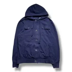 F1103　【即購入OK】　TOMMY HILFIGER　ボタンパーカー　L　紺