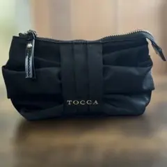 TOCCA トッカ　リボンデザインナイロンポーチ　ブラック　美品のサムネイル