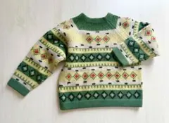 ヴィンテージ .古着.ノルディックニット 80年代　手編み