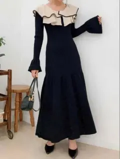 dazzlin レイヤードパイピングニットワンピース ダズリン