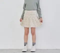 ever closet 1分丈総柄スカッツ　ベージュ　130cm
