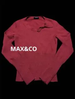 MAX&Co. ニットセーター 長袖 レッド リボンバージンウール カシミヤ S