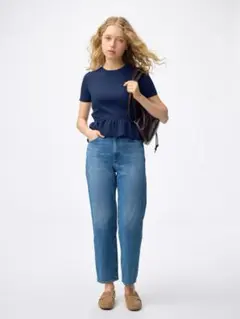 GU ストレートアンクルジーンズ+EC(丈長め72.0cm) Lサイズ