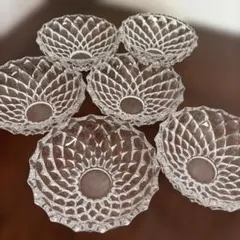 クリスタルガラスのフルーツ皿・サラダボウル6点セット