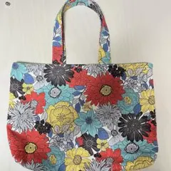 〖ハンドメイド〗花柄トートバッグ カラフル