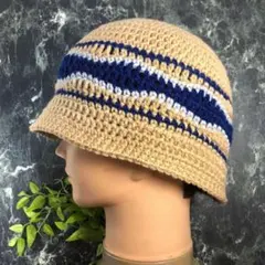 ベージュ　クラッシャーハット　ネイビー　グレー　バケットハット　クロシェハット