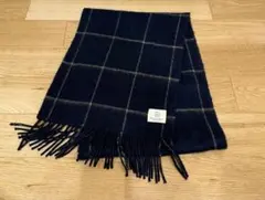 BEAUTY & YOUTH ネイビー チェックマフラー