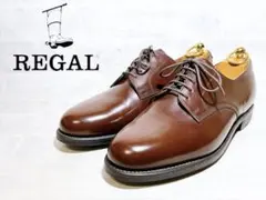 REGAL 英国製 Y410 内羽根 プレーントゥ 革底 茶 28cm - メルカリ