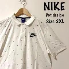 大人気古着　NIKE　ドット柄　カットソー　水玉総柄　ロゴプリント　希少デザイン