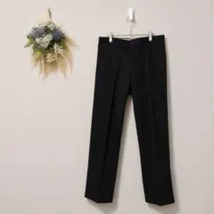 クロコダイル ブラック ストレートパンツ コーデュロイ調 黒のサムネイル
