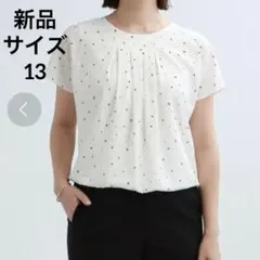 新品タグ付 サイズ13 インディヴィ 洗える 幾何柄コンパクトブラウスのサムネイル