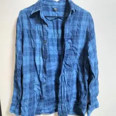 UNIQLO ネルシャツ チェック 定番人気 青とネイビー ユニクロ